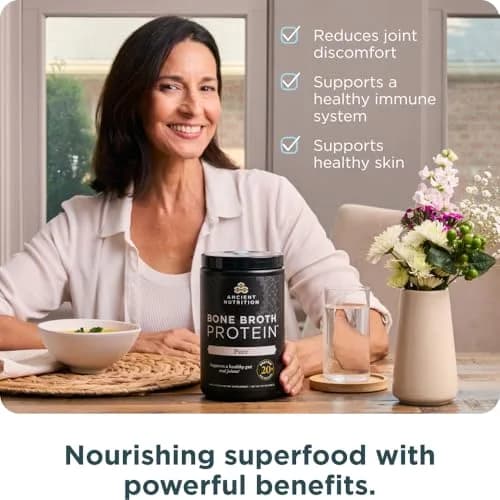 Ancient Nutrition Grass Fed Bone Broth Protein Powder 15.7oz (445g) | 20g Protein Per Serving, Supports Joints & Gut thumbnail 5