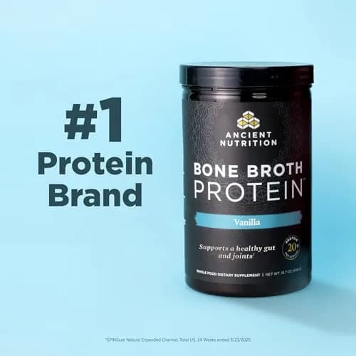Ancient Nutrition Bone Broth Protein Powder Vanilla 20 Servings (590g / 1.3lb) | 20g Protein Per Serving thumbnail 3