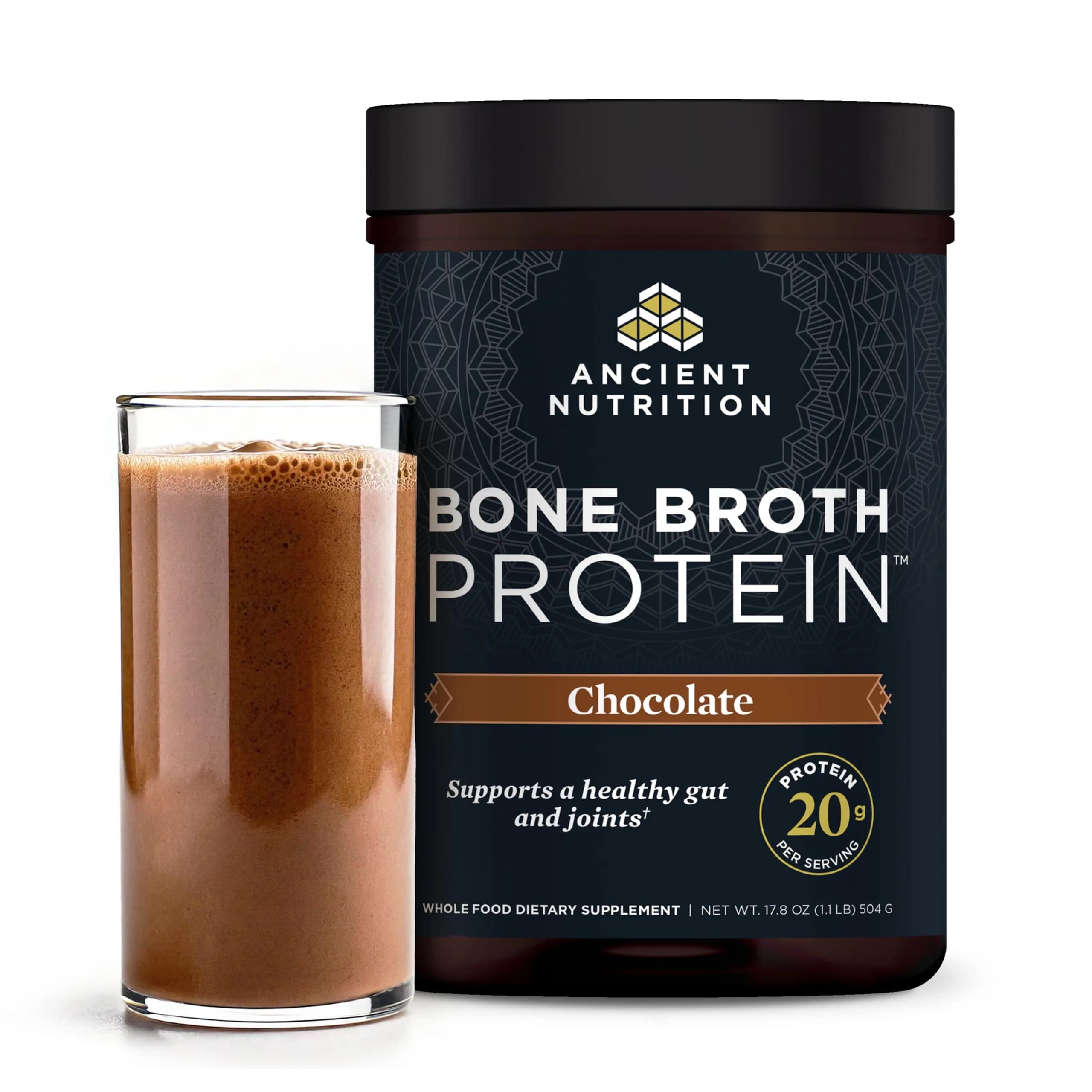 Ancient Nutrition Butternut Squash Bone Broth Protein Powder | 15 Servings — Chocolate