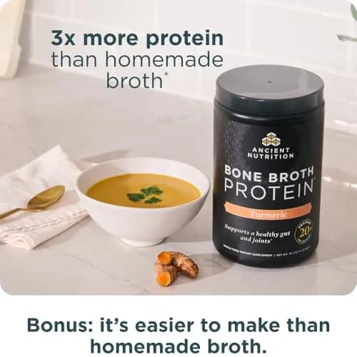 Ancient Nutrition Bone Broth Protein Powder, Savory Turmeric | Supports Joint & Gut Health thumbnail 6
