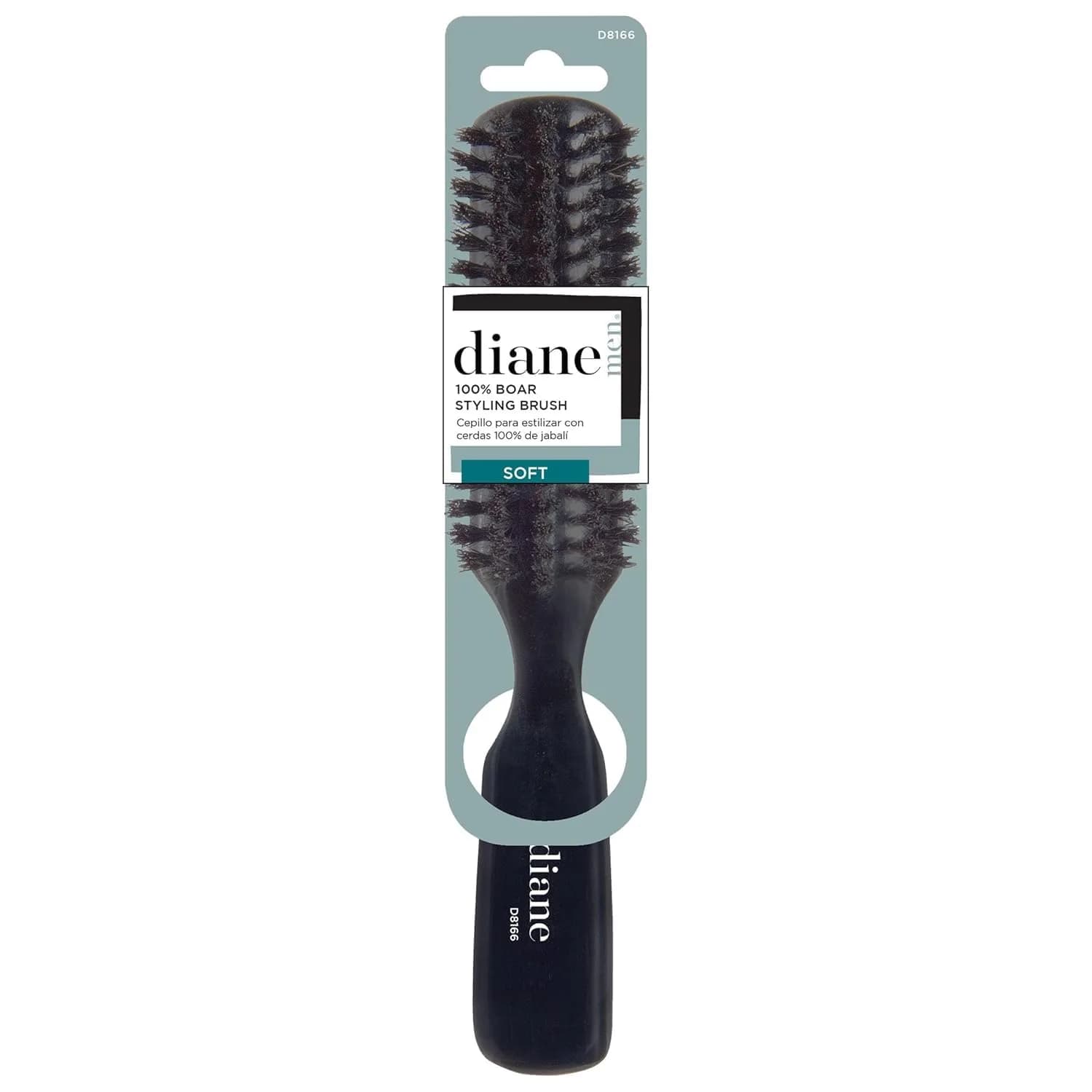 Diane Boar Bristle Club Brush for Waves & Smoothing | Fine to Medium Hair Detangler (17.25in x 2.25in x 8.5in) — STYLING