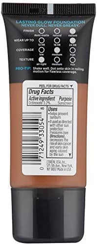 L'Oreal Paris Infallible Pro Glow Foundation 30ml | Hydrating, Longwear, SPF 20, Cocoa thumbnail 2