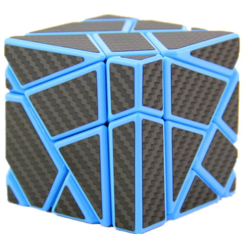 Cuberspeed Ghost 3x3 Blue Magic Cube 3x3 Ghost 3x3x3 Speed Cube with Black Carbon Fiber Stickers | High-Quality Puzzle for Speedcubers