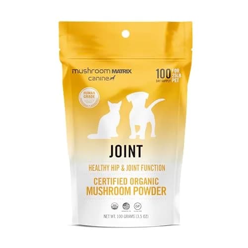 Mushroom Matrix Organic 3.5 oz | Pet Joint & Hip Support Supplement | USA Grown Human-Grade Mushroom Powder for Dogs & Cats thumbnail 1