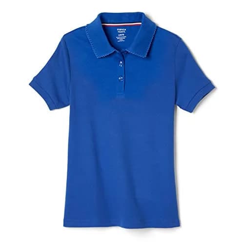 French Toast Girls' Picot Collar Polo Short Sleeve Shirt (Kids 4-5), Royal, Cotton Blend, Fade Resistant thumbnail 5