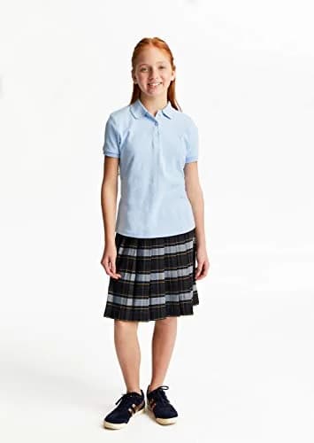 French Toast Girls' Plus Sized Short Sleeve Polo with Picot Collar, Light Blue, 14-16 Plus | School Uniform Style & Comfort thumbnail 2