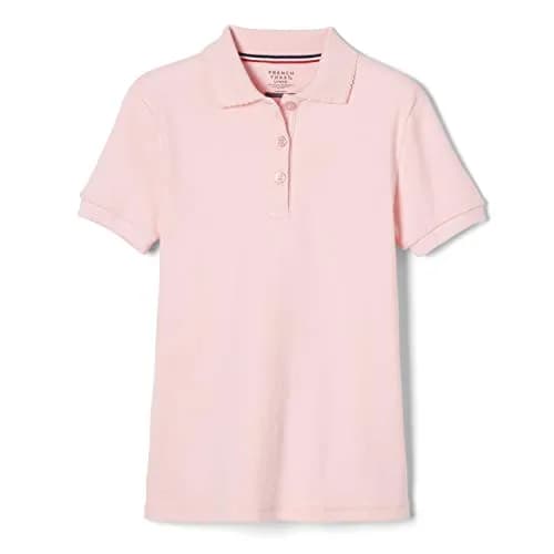 French Toast Girls' Picot Collar Polo Short Sleeve Shirt (Kids 4-5), Pink | School Uniform Style with Feminine Details thumbnail 5