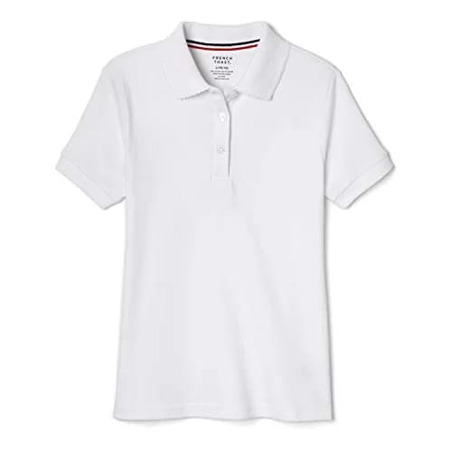 French Toast Girls' Plus Sized Short Sleeve Polo with Picot Collar, White, 18-20 Plus | School Uniform Style with Feminine Details thumbnail 1