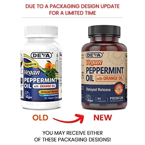 DEVA Vegan Peppermint Oil with Orange & Coconut Oil, 90 Capsules | Delayed Release, Pure & Organic thumbnail 2