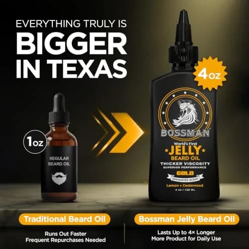 Bossman Jelly Beard Oil Gold Scent 118ml (4 oz) | Thicker Formula for Fuller, Healthier Beard thumbnail 5