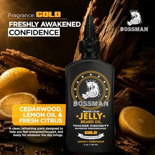 Bossman Jelly Beard Oil Gold Scent 118ml (4 oz) | Thicker Formula for Fuller, Healthier Beard thumbnail 6