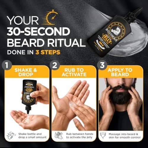 Bossman Jelly Beard Oil Gold Scent 118ml (4 oz) | Thicker Formula for Fuller, Healthier Beard thumbnail 7