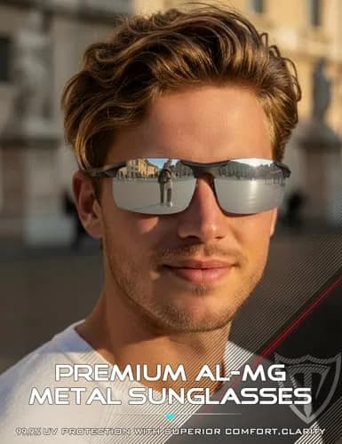 ATTCL Polarized Sunglasses Men Al-Mg Metal UV400 | Lightweight, Durable & UV Protection (70-120 chars) thumbnail 2