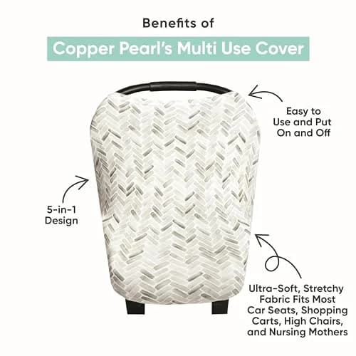 Copper Pearl Nursing Cover for Breastfeeding – Multi-Use Car Seat Canopy, Stroller Shade & Wrap, Everest (73cm x 63cm x 0.5cm) thumbnail 2