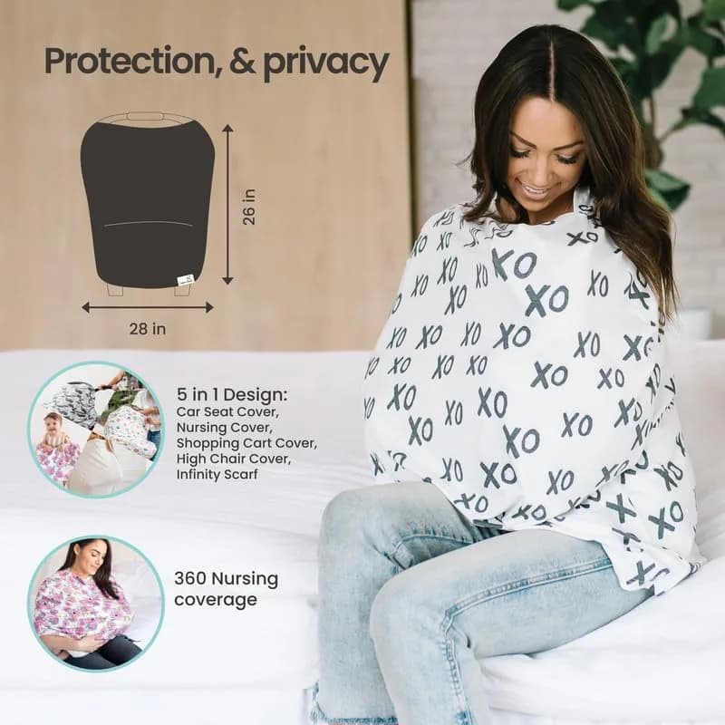 Copper Pearl Nursing Cover for Breastfeeding – Multi-Use Car Seat Canopy, Stroller Shade & Wrap, Everest (73cm x 63cm x 0.5cm) thumbnail 3