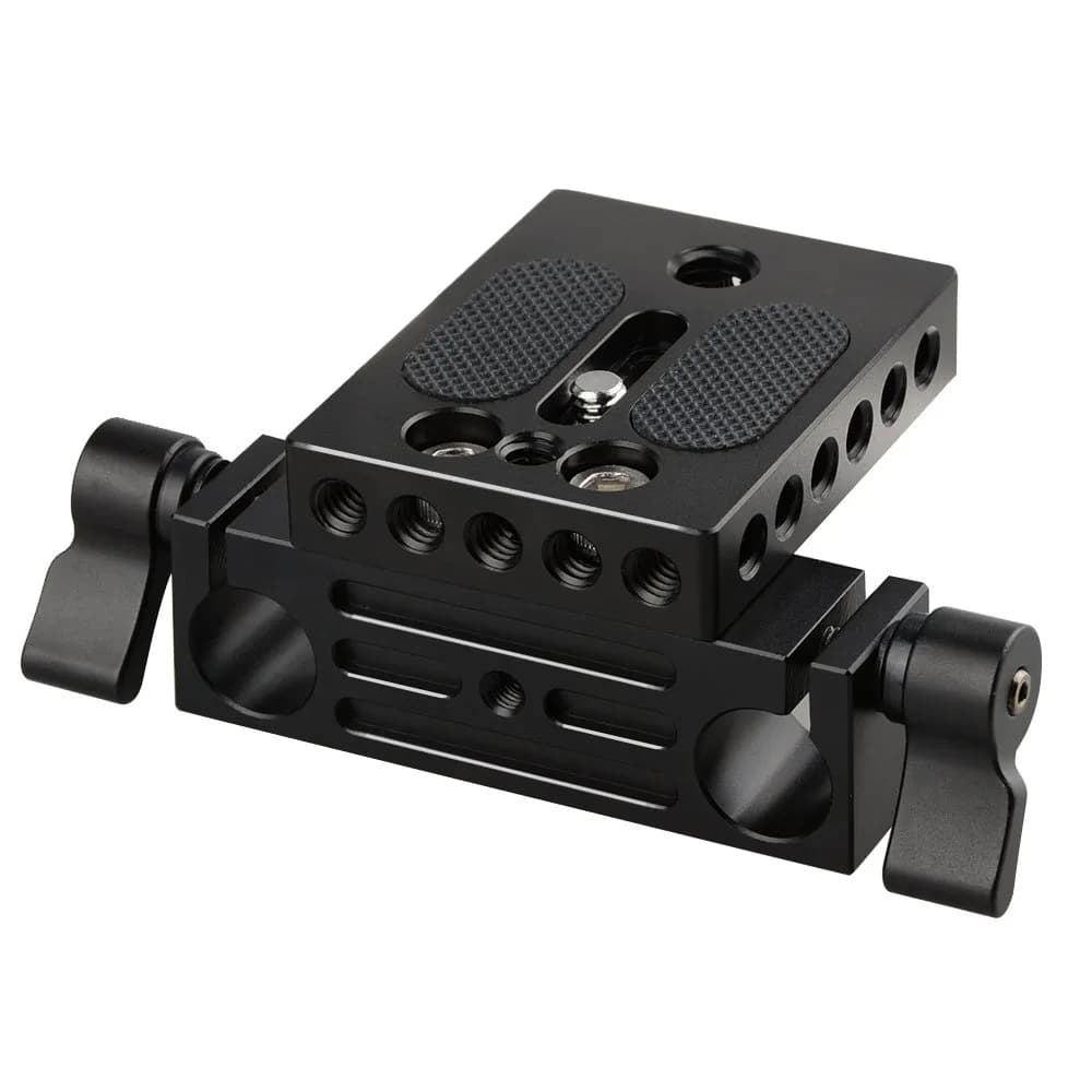 CAMVATE Camera Baseplate with 15mm Railblock & 1/4"-20 Screw | 18.3 cm (7.2 in) Length - main product image
