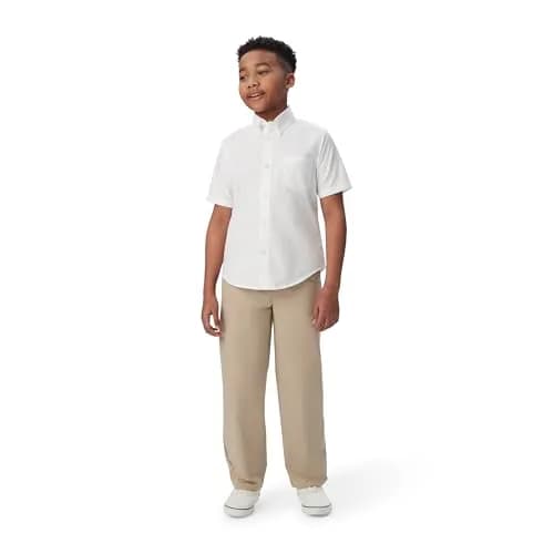 French Toast Boys' Short Sleeve Oxford Dress Shirt 14 Husky | Wrinkle-Free Cotton Blend for School & Casual Wear thumbnail 2