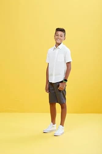 French Toast Boys' Short Sleeve Classic Poplin Dress Shirt (Kids Standard & Husky Sizes), White, 18 | Wrinkle-Free School Uniform thumbnail 3