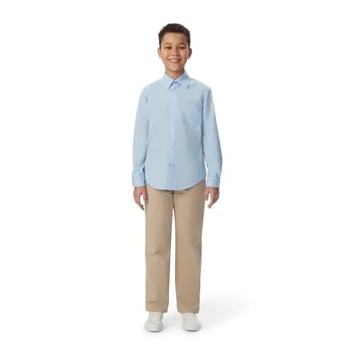 French Toast Boys' Expandable Collar Button Down Dress Shirt White 20 (51cm / 20in) | Wrinkle No More Fabric thumbnail 2