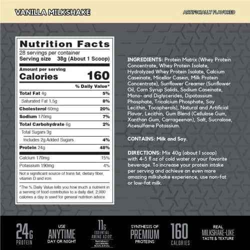 BSN Syntha-6 Edge Protein Powder Vanilla Milkshake 1.06 kg (2.34 lb) | 24g Protein Matrix for Muscle Recovery thumbnail 3