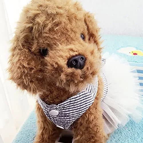 TAPBULL Striped Mesh Dog Princess Dress Blue Medium | Fashion Pet Clothes for Small Dogs thumbnail 7