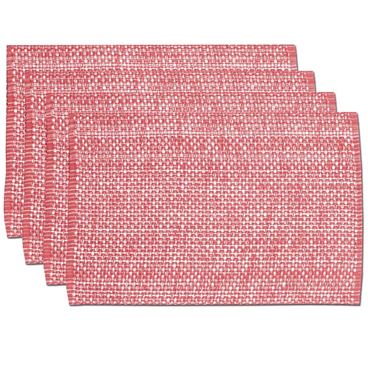 Sweet Home Collection 100% Cotton Placemats for Dining Room | Elegant Two-Tone Woven Fabric, 13" x 19" (Set of 4, Pink) - main product image