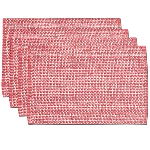 Sweet Home Collection 100% Cotton Placemats for Dining Room | Elegant Two-Tone Woven Fabric, 13" x 19" (Set of 4, Pink) thumbnail 1