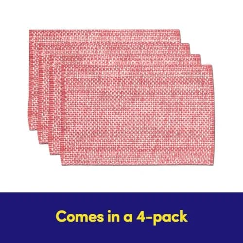 Sweet Home Collection 100% Cotton Placemats for Dining Room | Elegant Two-Tone Woven Fabric, 13" x 19" (Set of 4, Pink) thumbnail 4