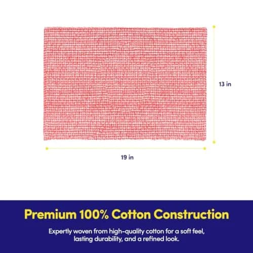 Sweet Home Collection 100% Cotton Placemats for Dining Room | Elegant Two-Tone Woven Fabric, 13" x 19" (Set of 4, Pink) thumbnail 3