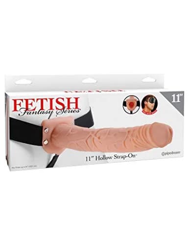 Pipedream Products Fetish Fantasy Hollow Strap On, Beige, 11 Inch | Body Safe, 1.5 Pound, Water & Silicone Compatible thumbnail 2
