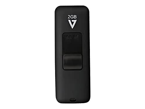 V7 2GB USB 2.0 Flash Drive with Retractable Connector, Black | High-Speed Data Transfer thumbnail 3