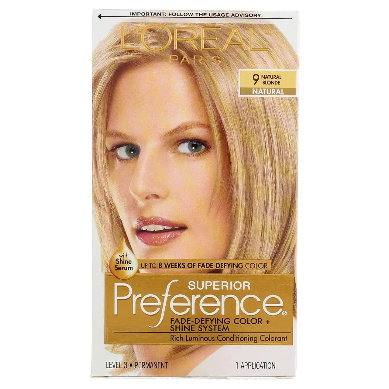 L'Oreal Paris Preference Hair Color Natural Blonde #9 2 Count | Fade-Resistant, Easy Application — natural blonde