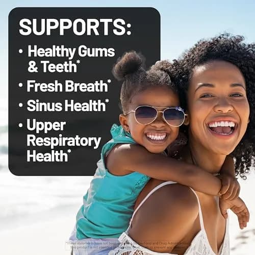 NatureWise Oral Probiotics for Mouth Bad Breath 60 Chewable Mint Tablets | Sugar-Free, Non-GMO, USA Manufactured thumbnail 2