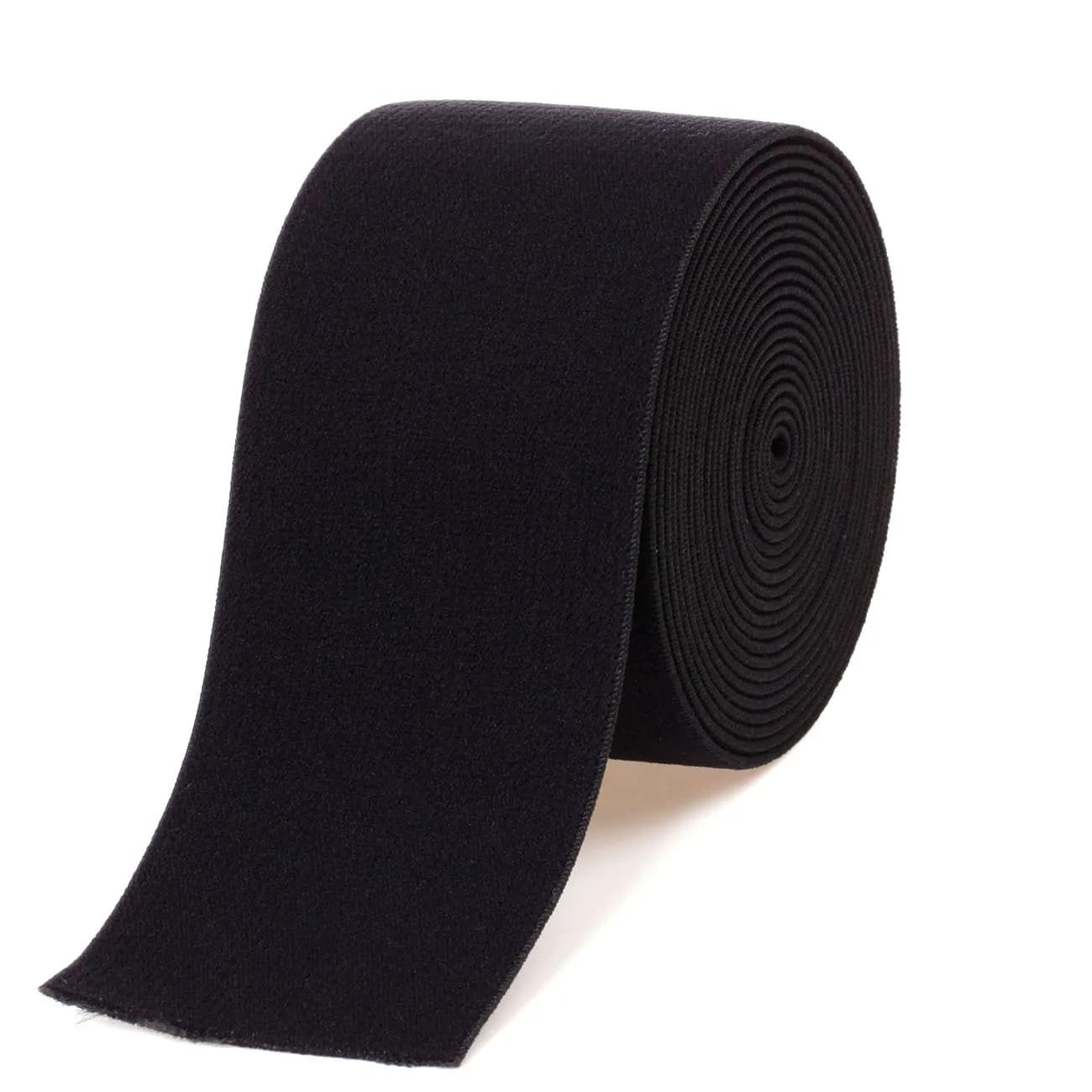 COTOWIN 1.5-inch Black Plush Elastic | Soft Comfortable Sewing Elastic for Waistbands — 2"