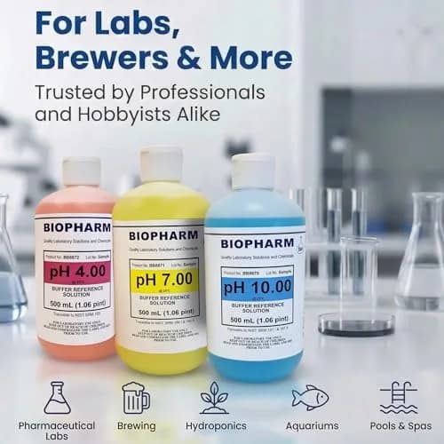 Biopharm pH Calibration Buffer 3-Pack 500 mL | NIST Calibrated, Traceable, Easy Identification thumbnail 2
