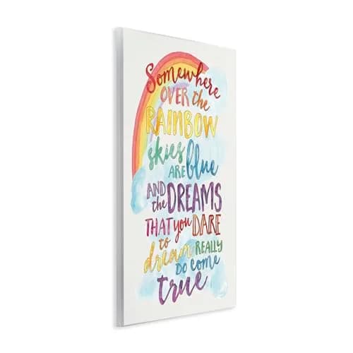 Stupell Industries Rainbow Lyrics and Cloud Wall Plaque 10 x 15 Inch | Cheerful Nursery & Kids Room Decor thumbnail 2
