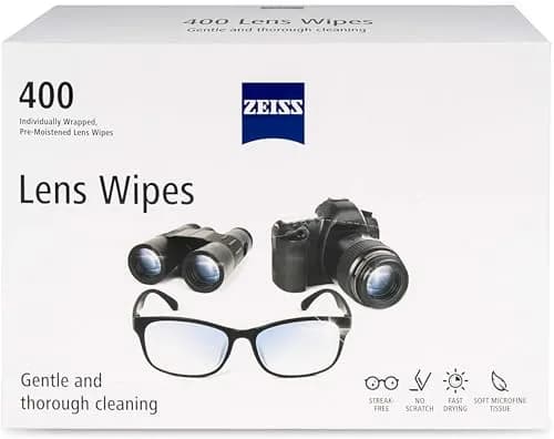 ZEISS Pre-Moistened Lens Wipes 400 Count | Streak-Free Clarity for All Optics thumbnail 1