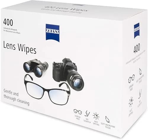 ZEISS Pre-Moistened Lens Wipes 400 Count | Streak-Free Clarity for All Optics thumbnail 2