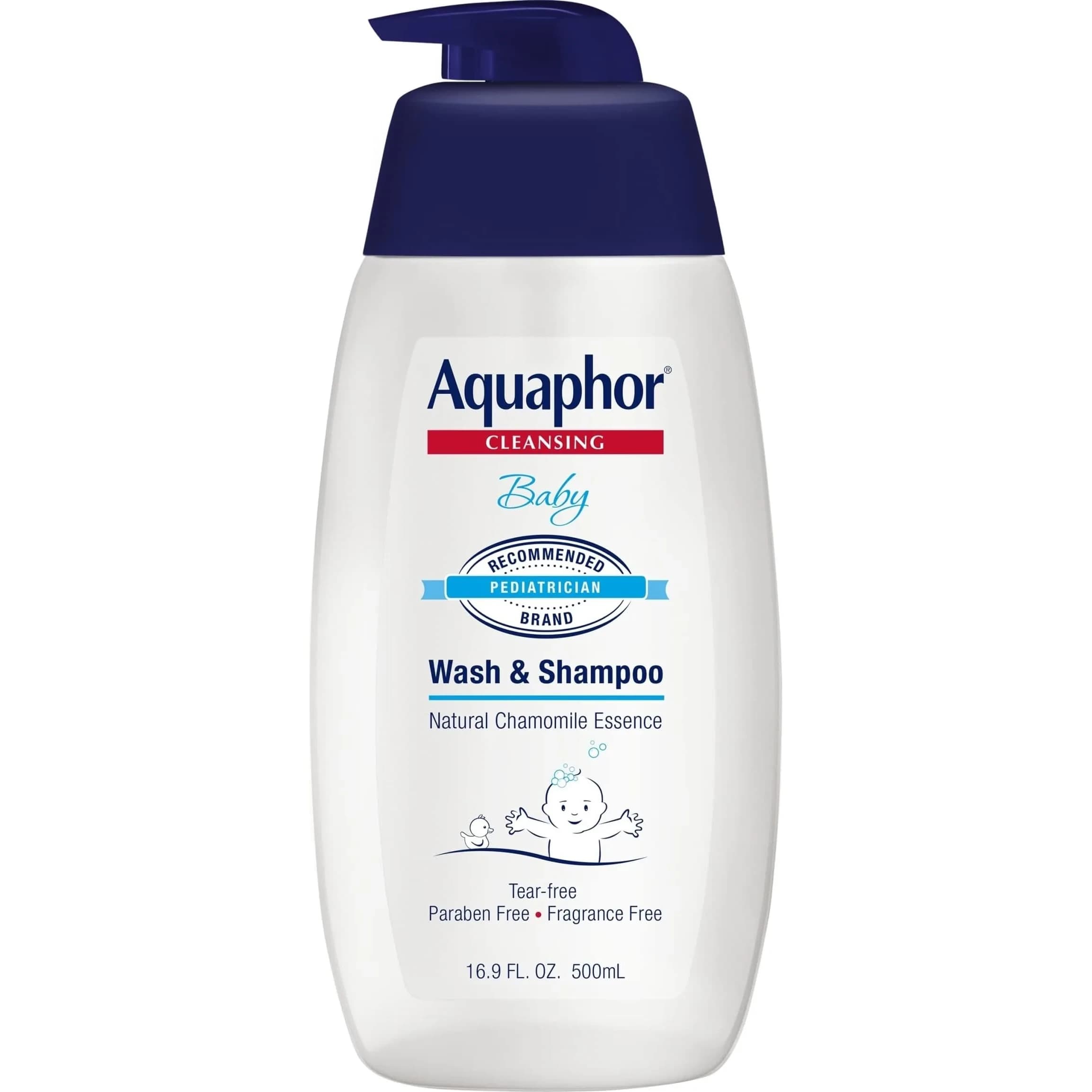Aquaphor Baby Wash and Shampoo 500ml (16.9 fl. oz.) | Tear-Free Gentle Cleanser for Sensitive Skin - main product image