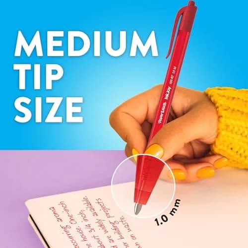 Paper Mate InkJoy 100RT Ballpoint Pens, Retractable, Medium Point (1.0mm), Blue Ink, 12 Count | Smooth Ink & Reliable Lines thumbnail 6