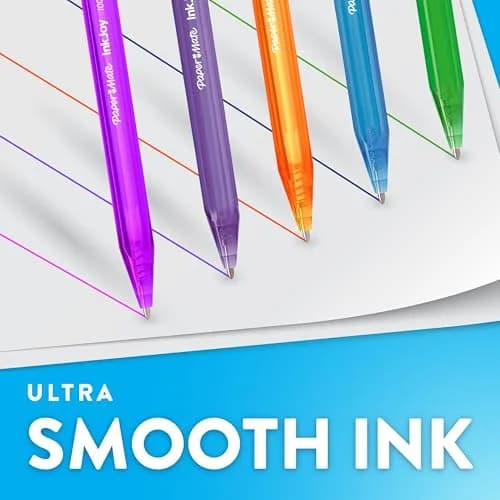 Paper Mate InkJoy 100RT Ballpoint Pens, Retractable, Medium Point (1.0mm), Blue Ink, 12 Count | Smooth Ink & Reliable Lines thumbnail 2
