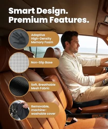 Everlasting Comfort Doctor Recommended Memory Foam Seat Cushion Large | Ergonomic Support for Tailbone Pain Relief thumbnail 4