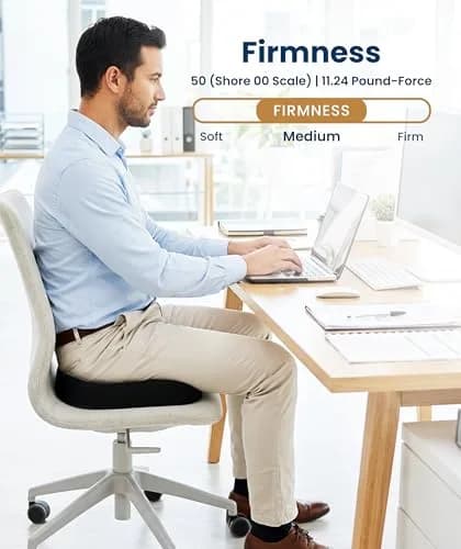 Everlasting Comfort Doctor Recommended Memory Foam Seat Cushion Large | Ergonomic Support for Tailbone Pain Relief thumbnail 6