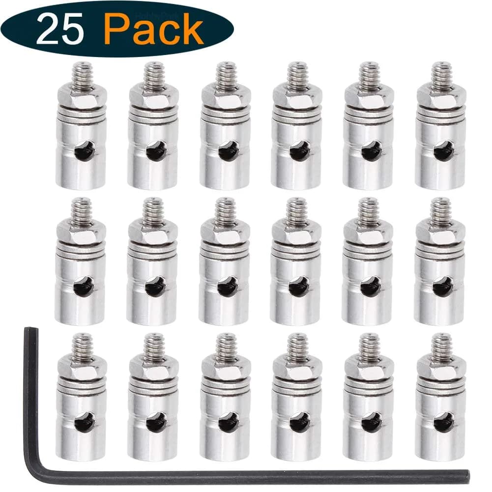 Hobbypark Silver RC Model Plane Linkage Stoppers D1.8mm Pack of 25 | Suitable for RC Airplanes