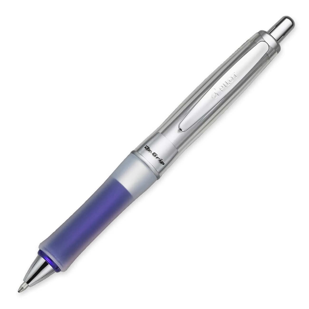 PILOT Dr. Grip Center of Gravity Ballpoint Pen, Black Ink, Medium Point, Blue Grip | Ergonomic Design for Reduced Writing Stress — 4 Pens