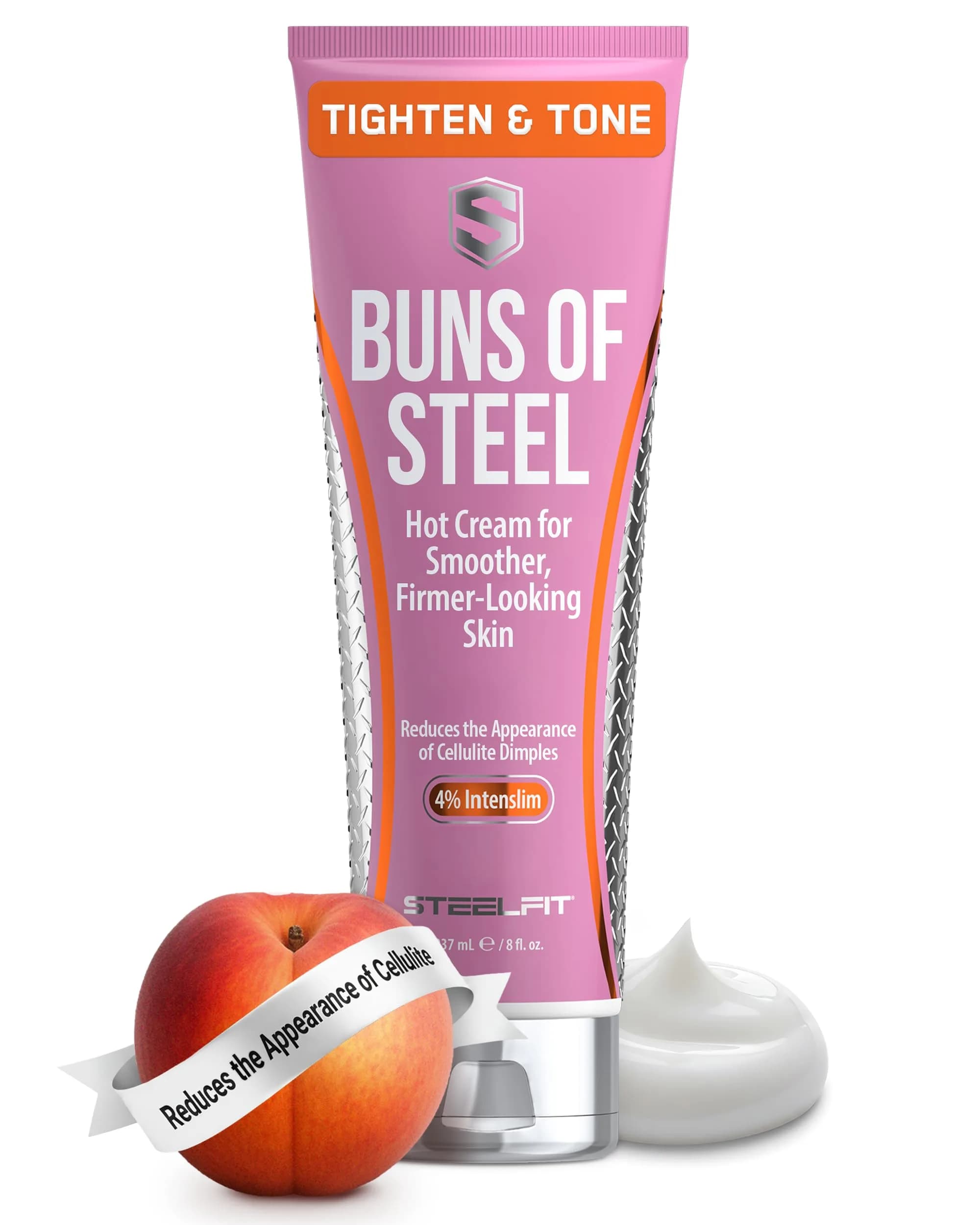 SteelFit Maximum Toning Cellulite Cream for Stretch Marks 3.4 Fl Oz | Tighten & Reduce Marks — 8 Fl Oz