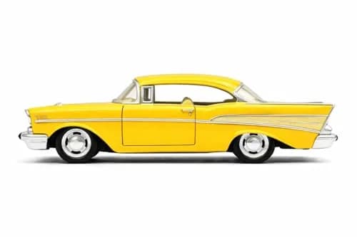 KiNSMART 1957 Chevy Bel Air Coupe 1:40 Scale 5" Die Cast Metal Classic Toy Car (Yellow) | Authentic Miniature with Pull-Back Action thumbnail 2