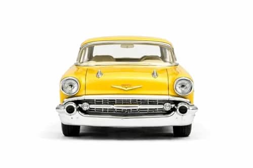 KiNSMART 1957 Chevy Bel Air Coupe 1:40 Scale 5" Die Cast Metal Classic Toy Car (Yellow) | Authentic Miniature with Pull-Back Action thumbnail 3