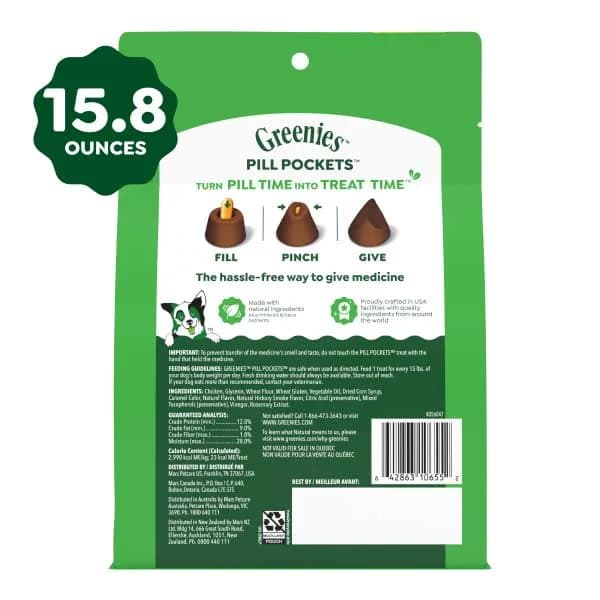 Greenies Pill Pockets Large Size Dog Treats Hickory Smoke 60 Count (15.8 oz / 448 g) | Vet-Recommended Pill Masking Treat thumbnail 9