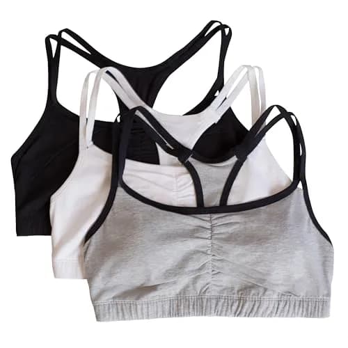 Fruit of the Loom Womens Spaghetti Strap Cotton Sports Bra 3 Pack | All-Day Comfort & Support in India thumbnail 1